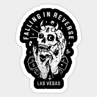skull lasvegas vintage falling in reverse tour  black shirt gift fans logo text Sticker